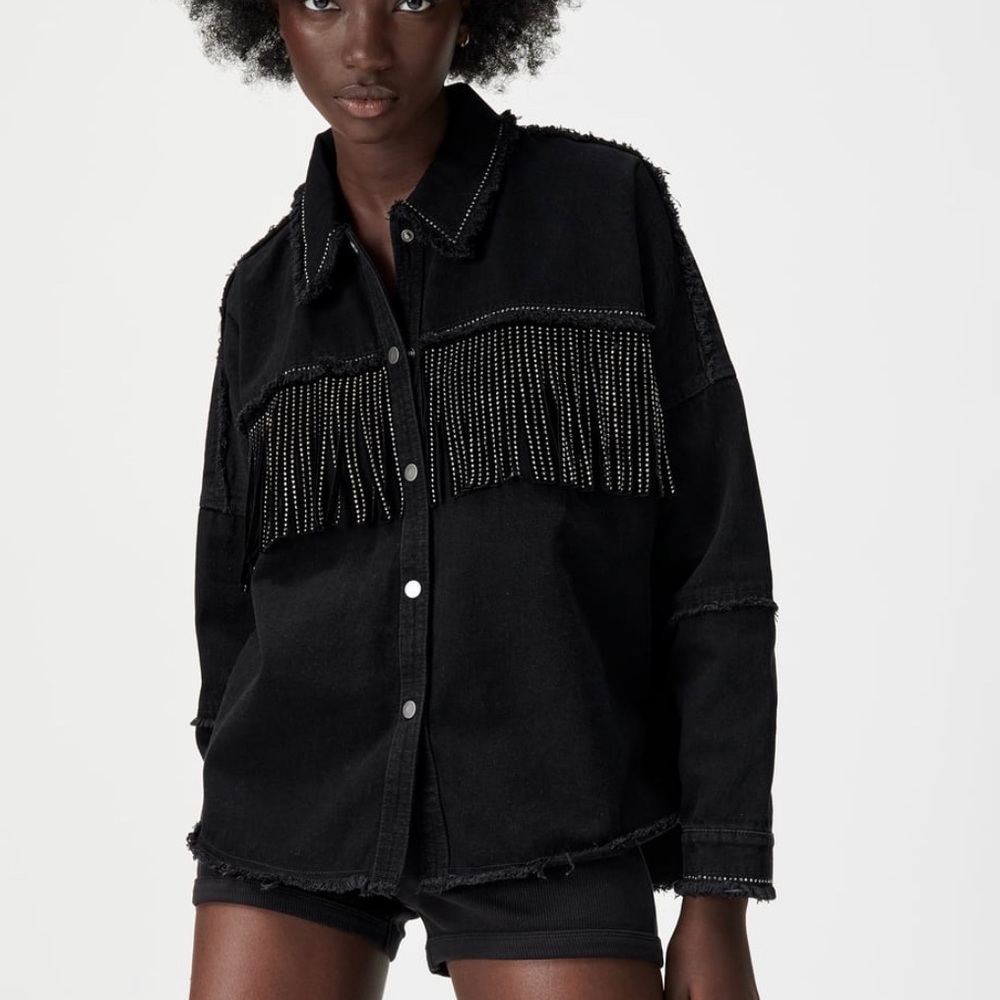 Zara Shiny Fringe Jacket